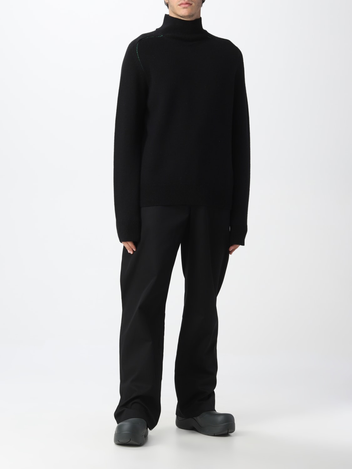 BOTTEGA VENETA SWEATER: Bottega Veneta basic high-neck sweater, Black - Img 2