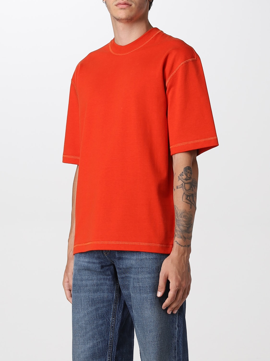 BOTTEGA VENETA T-SHIRT: T-shirt Bottega Veneta basic, Rosso - Img 4