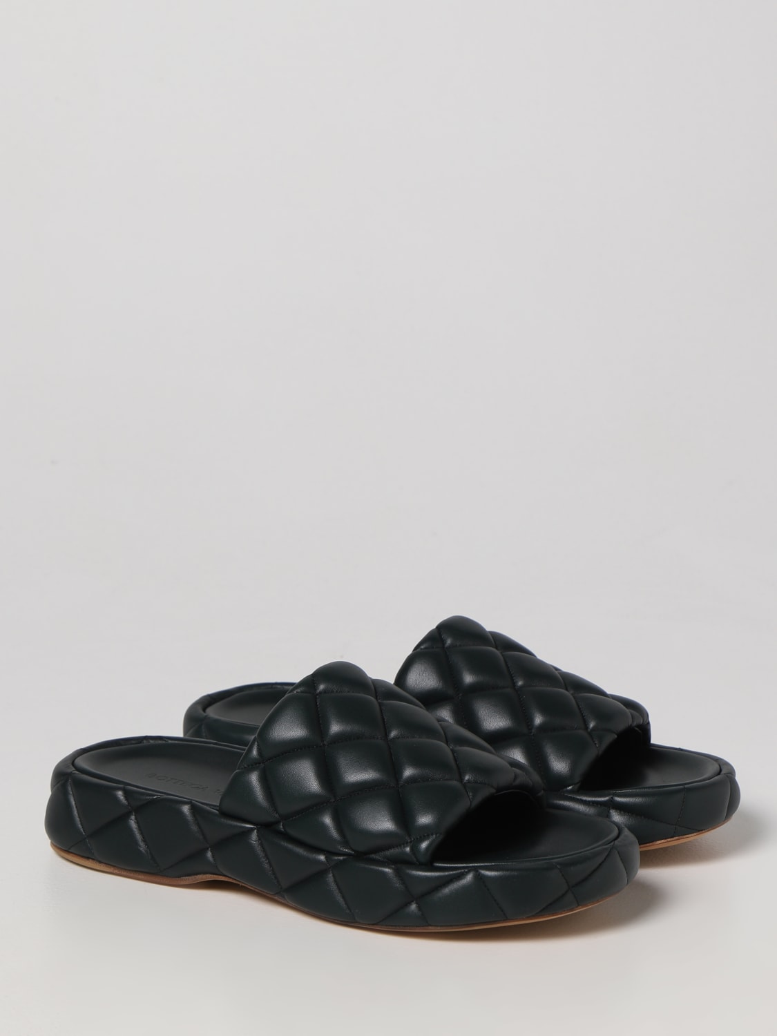 BOTTEGA VENETA SANDALI: Sandalo Padded Bottega Veneta in pelle matelassé, Nero - Img 2