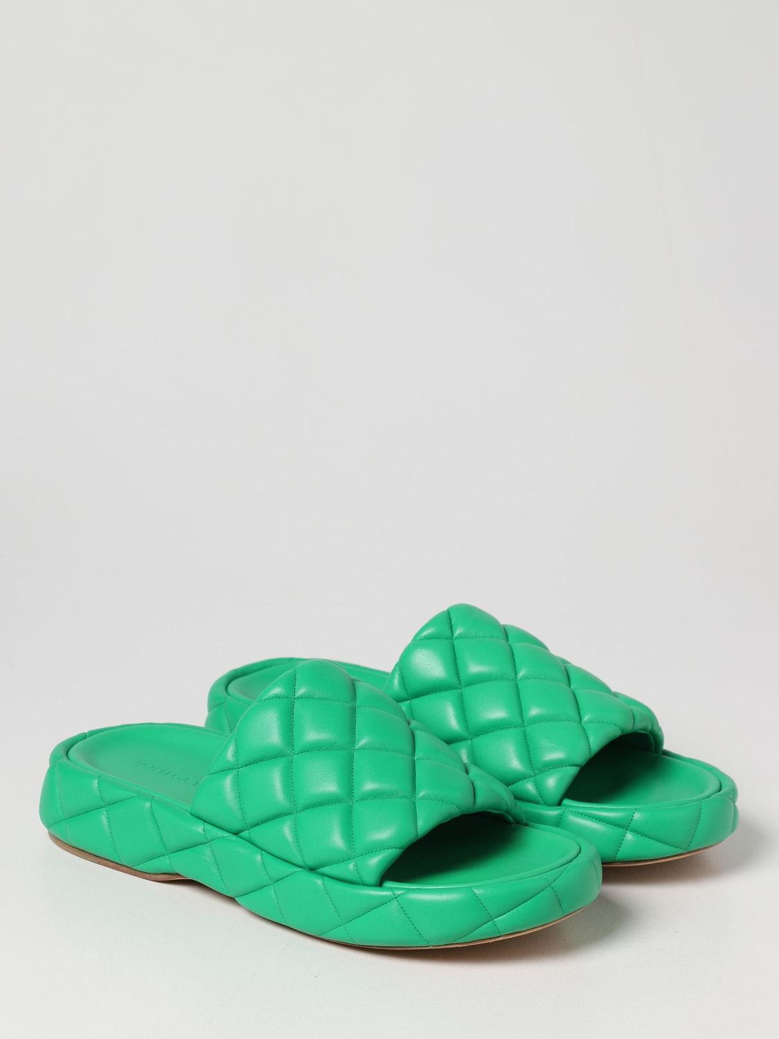 BOTTEGA VENETA SANDALS: Bottega Veneta Padded quilted leather sandals, Green - Img 2