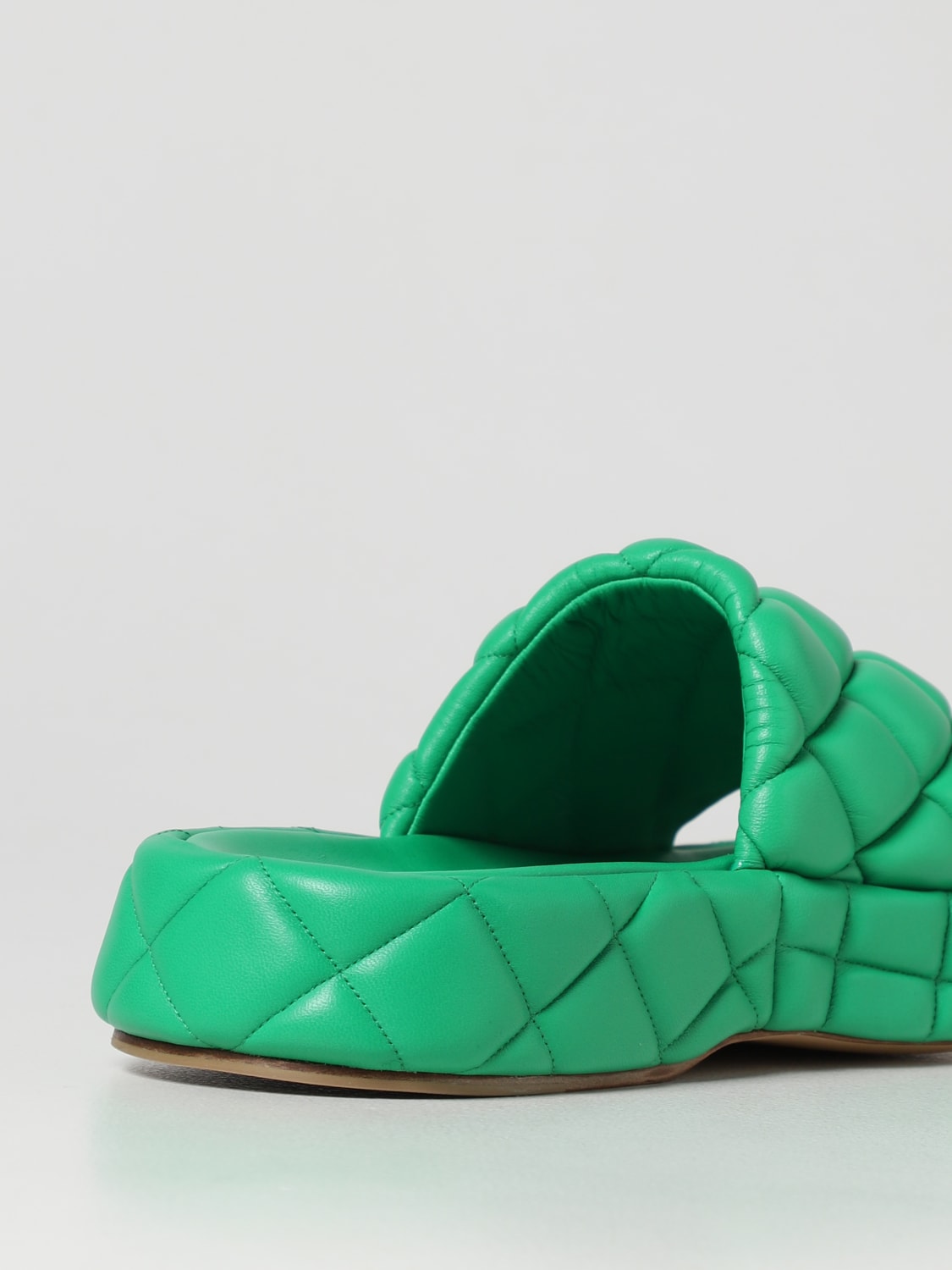 BOTTEGA VENETA SANDALS: Bottega Veneta Padded quilted leather sandals, Green - Img 3