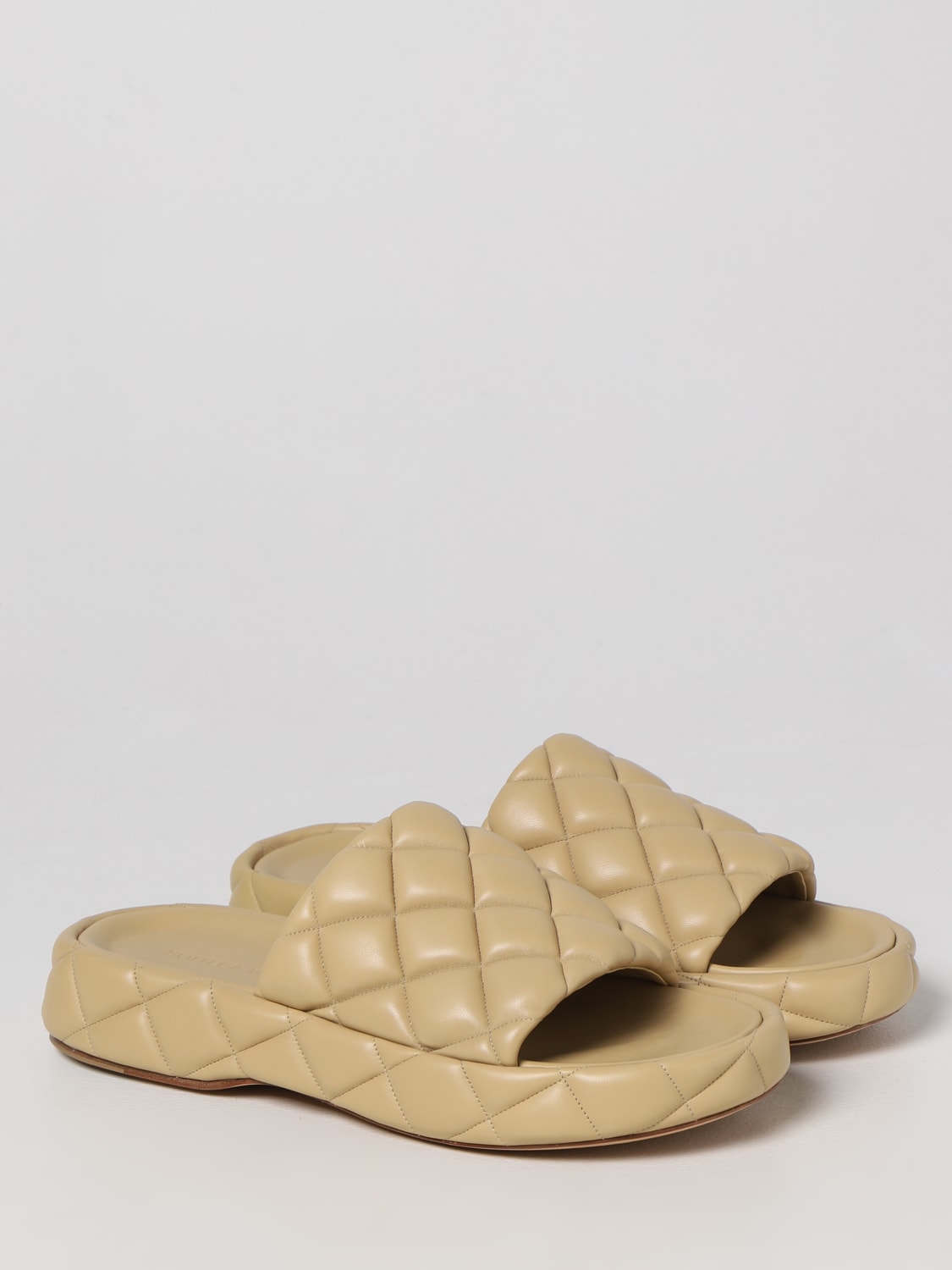 BOTTEGA VENETA SANDALI: Sandalo Padded Bottega Veneta in pelle matelassé, Beige - Img 2