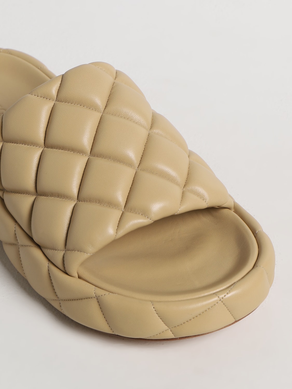 BOTTEGA VENETA SANDALI: Sandalo Padded Bottega Veneta in pelle matelassé, Beige - Img 4