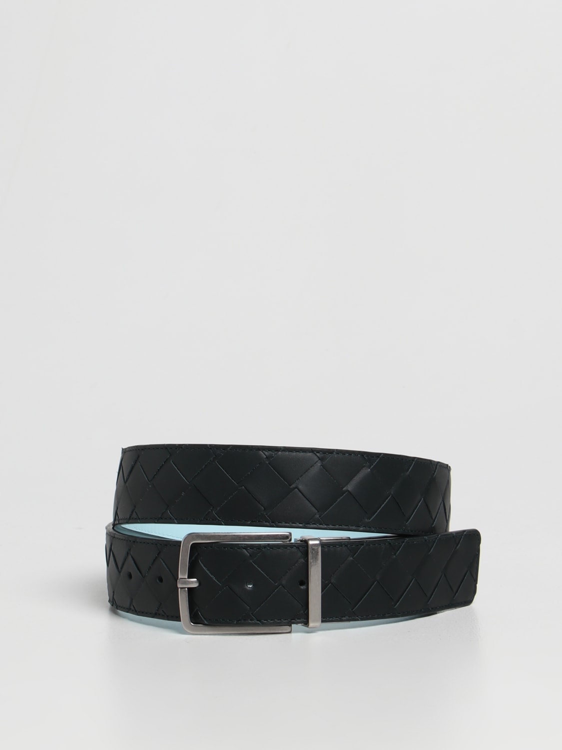 BOTTEGA VENETA BELT: Bottega veneta woven leather belt, Green - Img 1