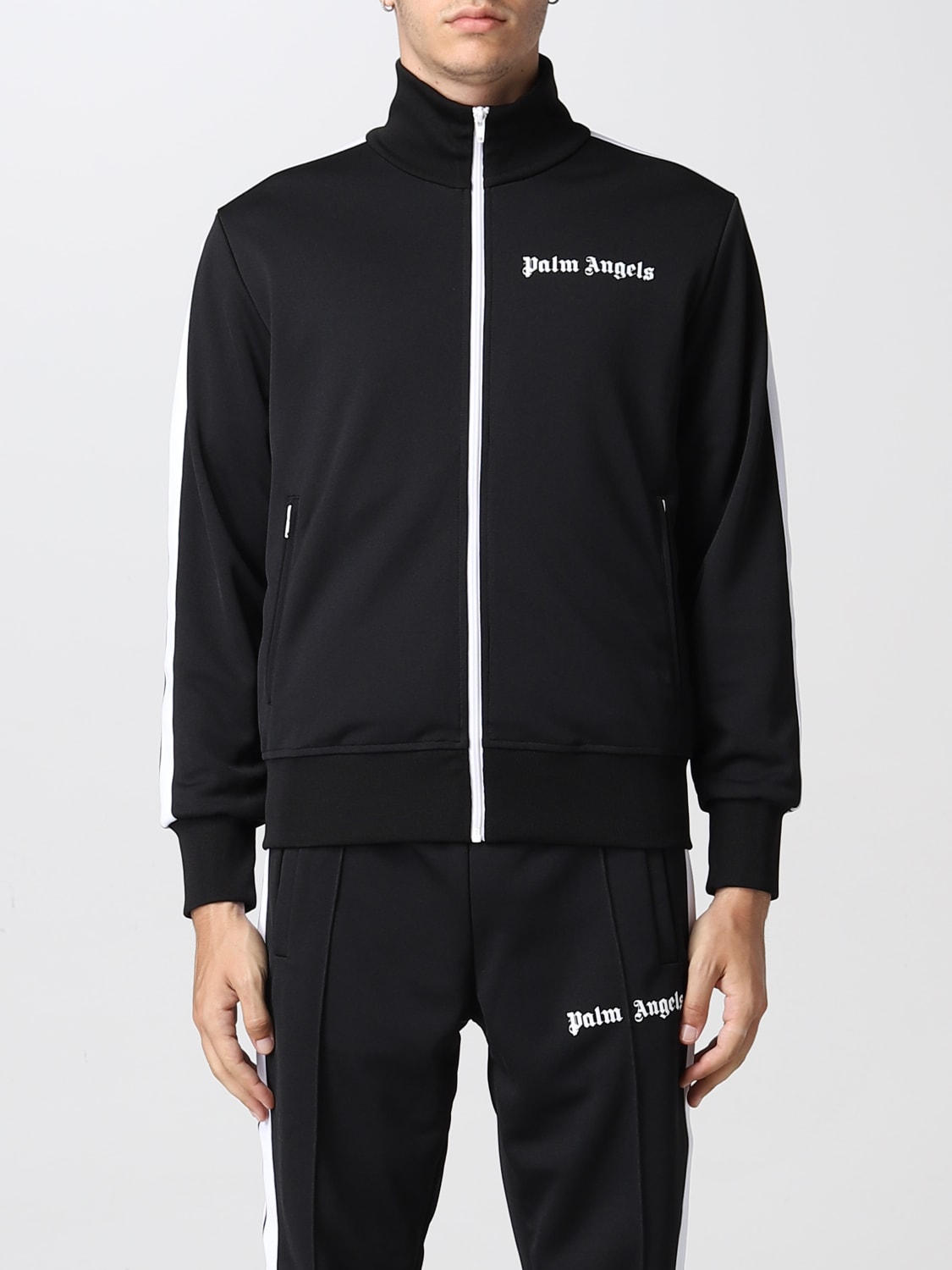 PALM ANGELS: sweatshirt in stretch technical fabric - Black | PALM 
