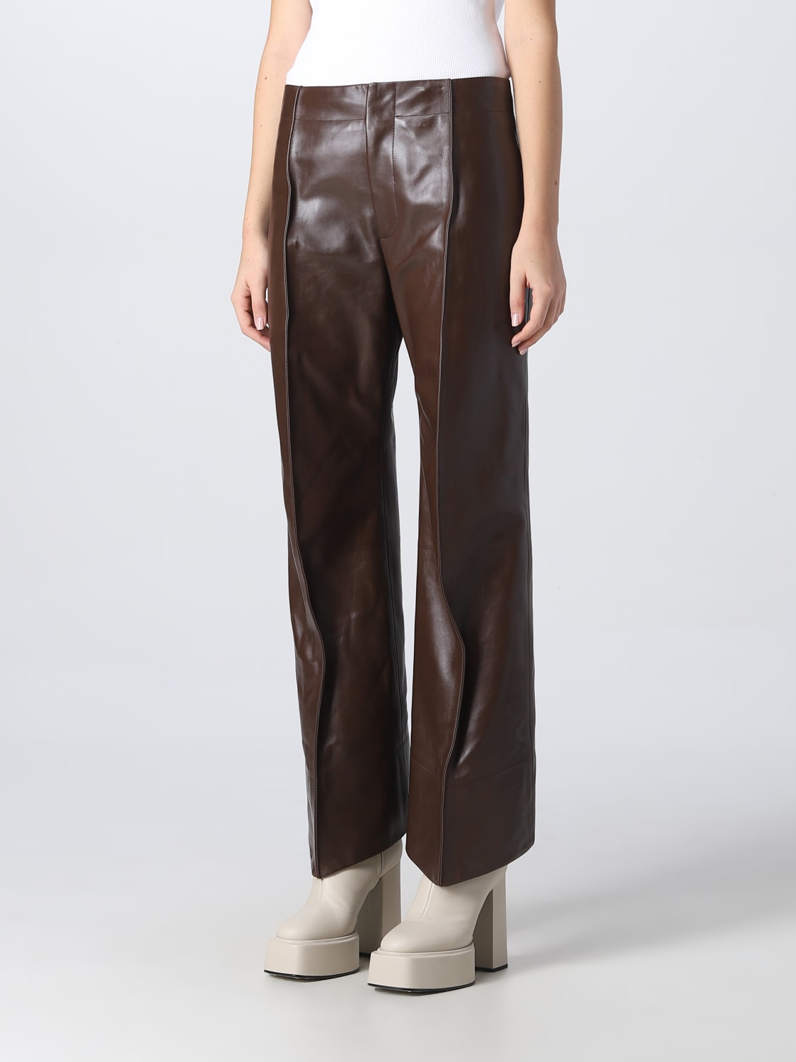 BOTTEGA VENETA PANTALON: Pantalon femme Bottega Veneta, Marron - Img 4