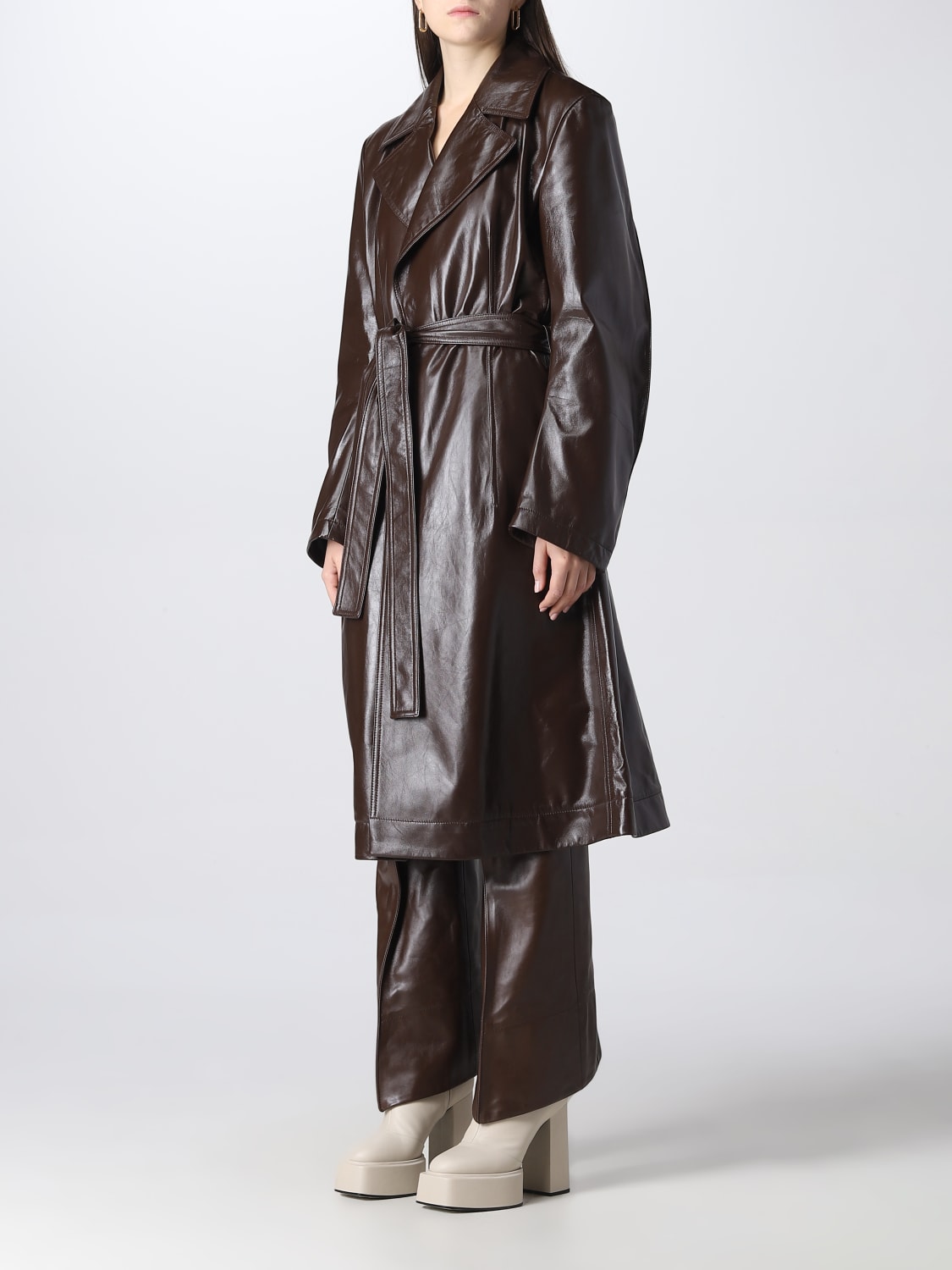 BOTTEGA VENETA COAT: Coat women Bottega Veneta, Brown - Img 4