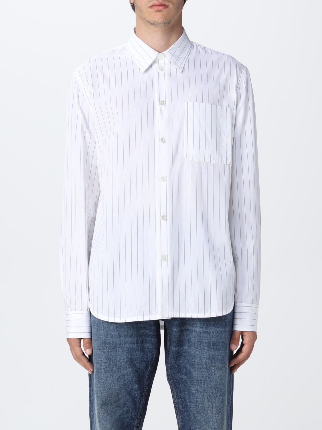 BOTTEGA VENETA SHIRT: Bottega Veneta striped shirt, White - Img 1