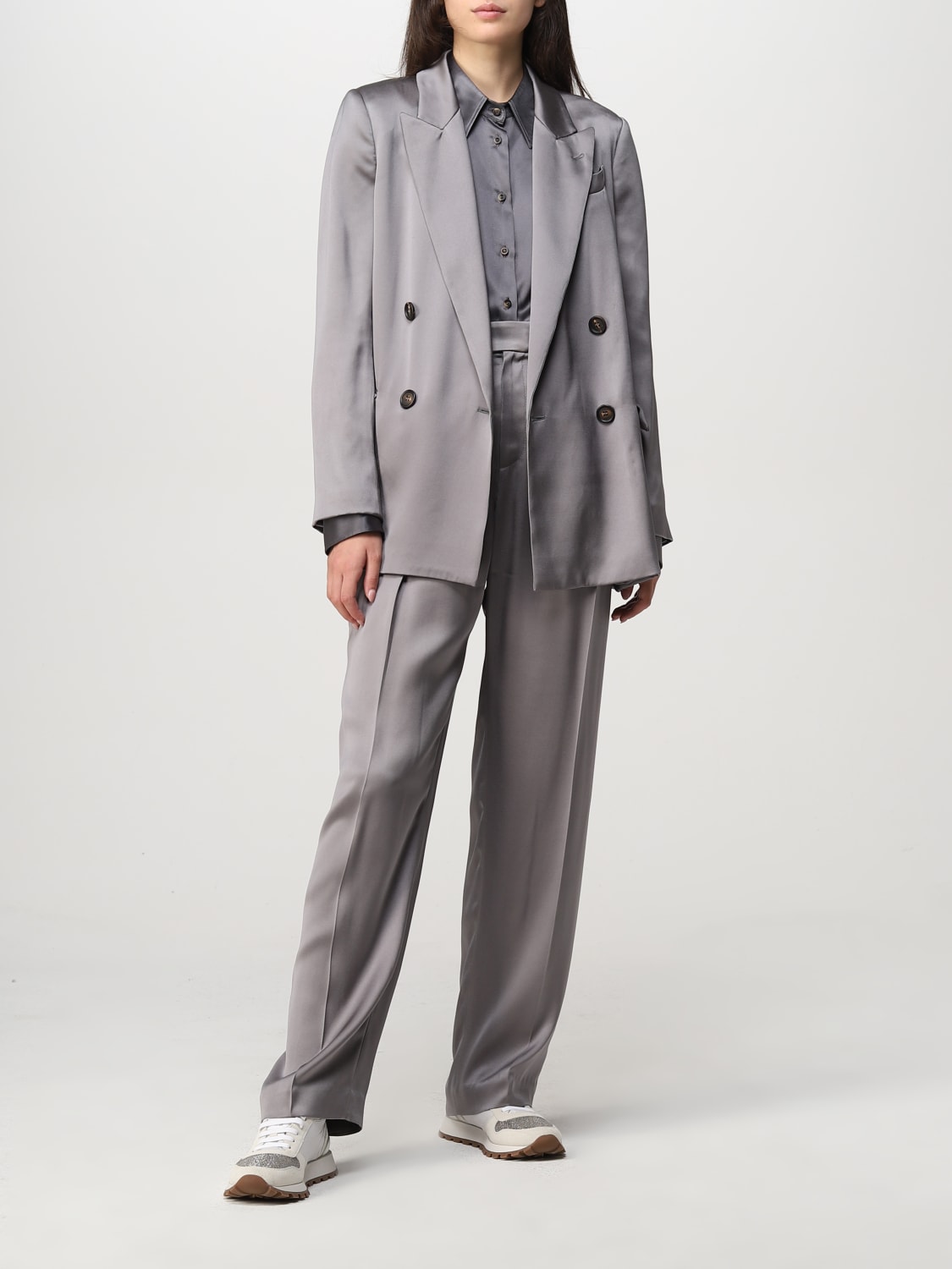 BRUNELLO CUCINELLI ブレザー: ブレザー レディース Brunello Cucinelli, 鉛色 - Img 2