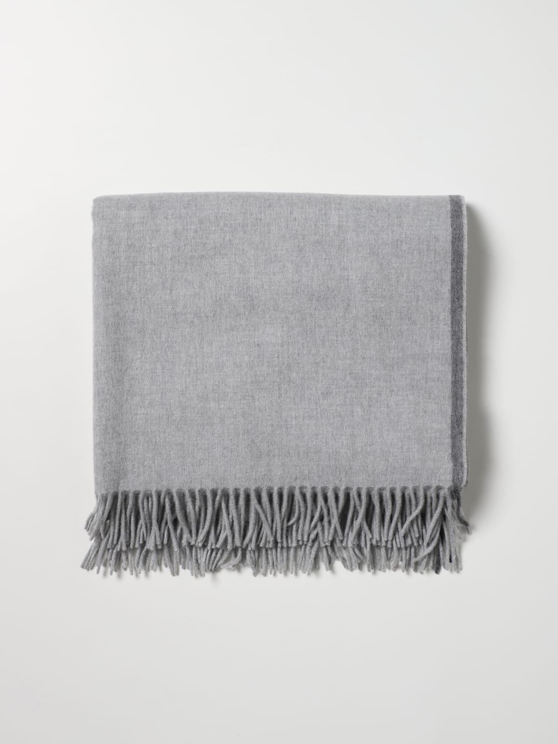 BRUNELLO CUCINELLI BEDCOVERS AND BLANKETS: Brunello Cucinelli cashmere blanket, Grey - Img 1