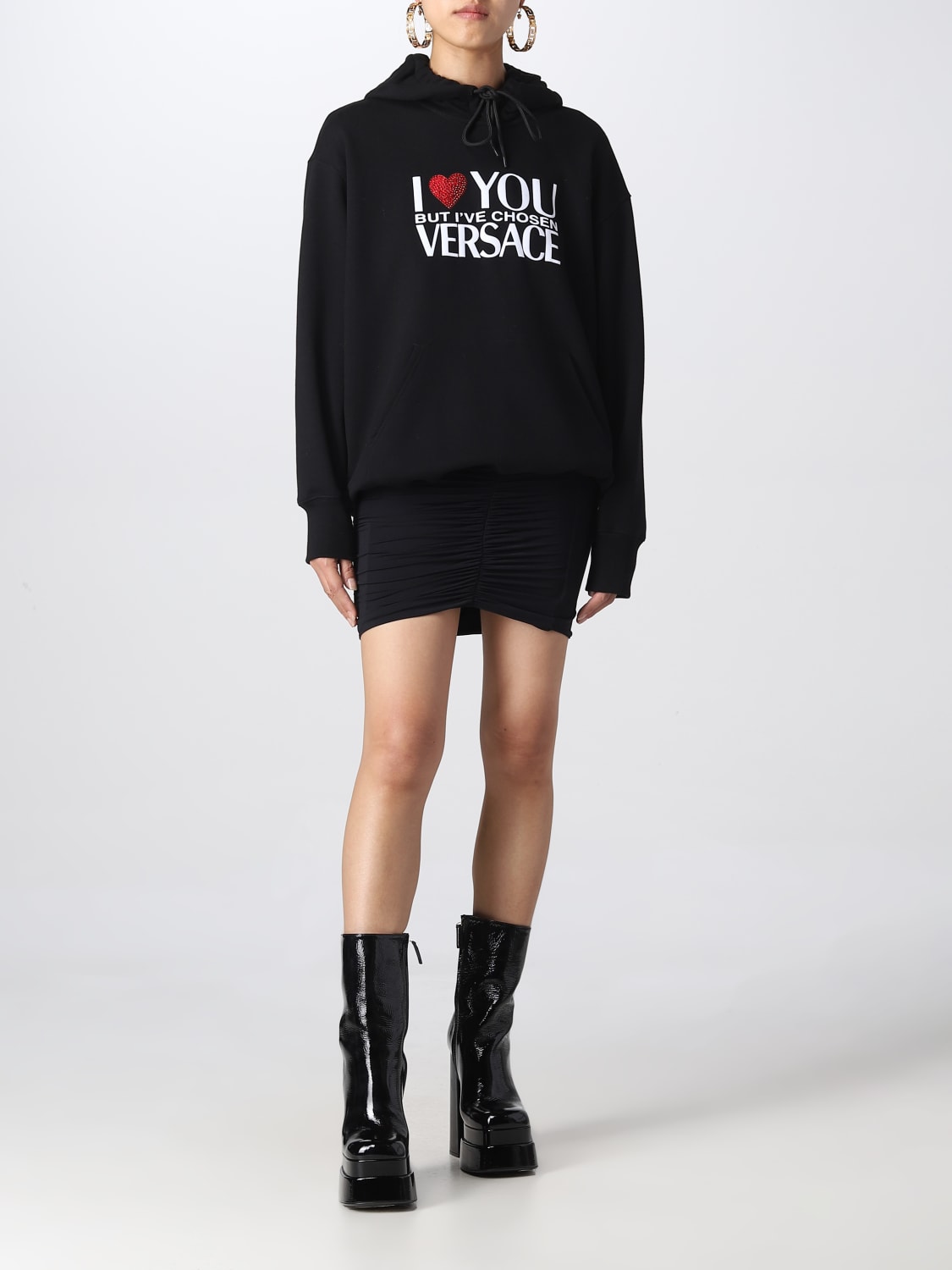 VERSACE SWEATSHIRT: Sweatshirt women Versace, Black - Img 2