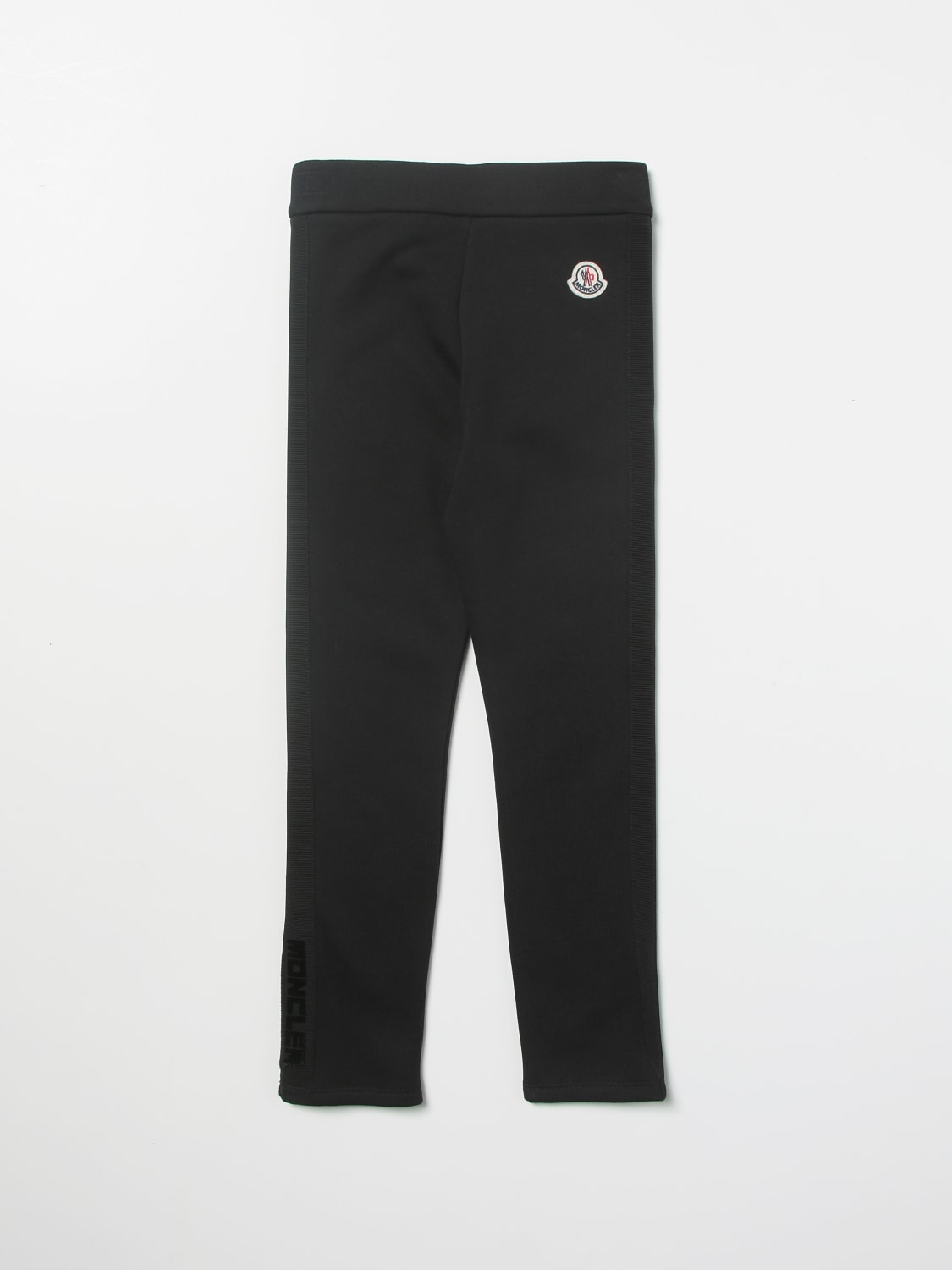 MONCLER HOSE: Moncler Leggings mit Logo aus Baumwolle, Schwarz - Img 2