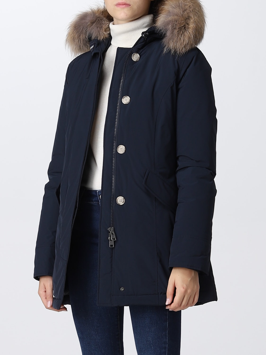 WOOLRICH CAPPOTTO: Parka Luxury Arctic Woolrich con pelliccia amovibile, Blue - Img 3