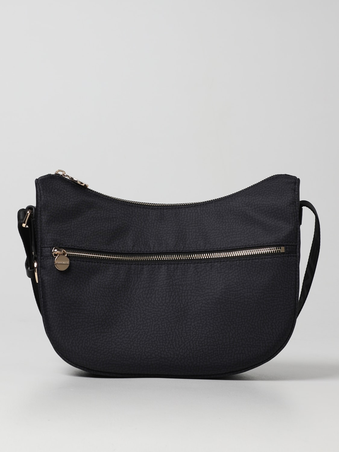 BORBONESE BORSA A TRACOLLA: Borsa Luna S Borbonese in nylon riciclato , Nero - Img 1