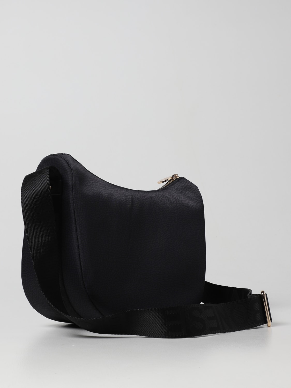 BORBONESE BORSA A TRACOLLA: Borsa Luna S Borbonese in nylon riciclato , Nero - Img 2