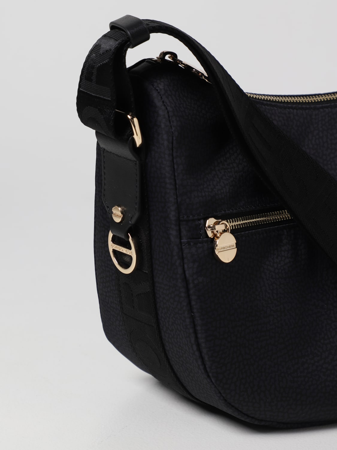 BORBONESE BORSA A TRACOLLA: Borsa Luna S Borbonese in nylon riciclato , Nero - Img 3