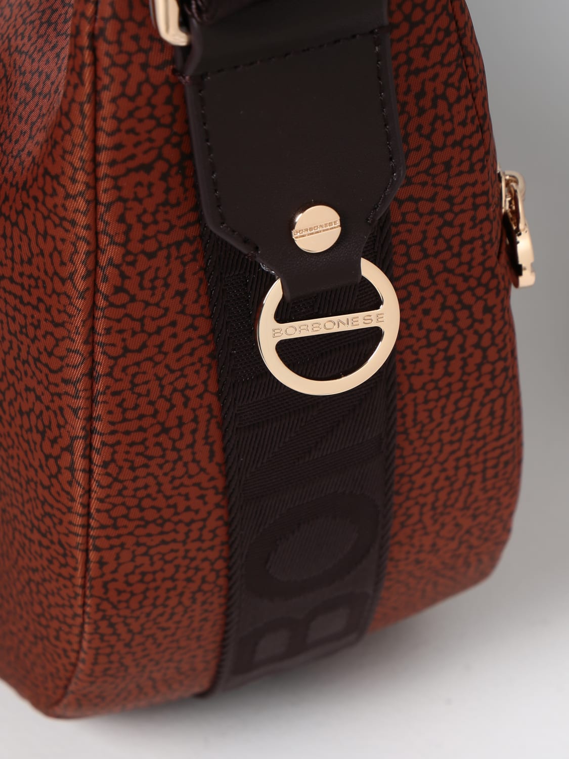 BORBONESE CROSSBODY BAG: Shoulder bag women Borbonese, Brick Red - Img 3