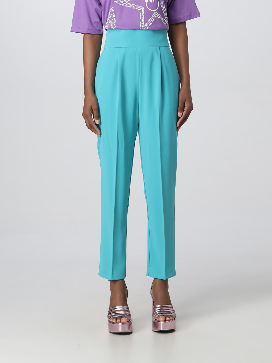 PINKO PANTALON: Pantalon femme Pinko, Bleu Azur - Img 1