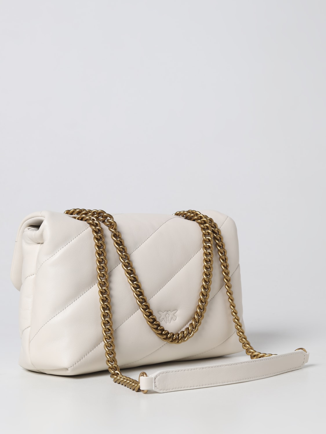 PINKO BORSA A SPALLA: Borsa Love Bag Puff Pinko in nappa trapuntata, Bianco - Img 2