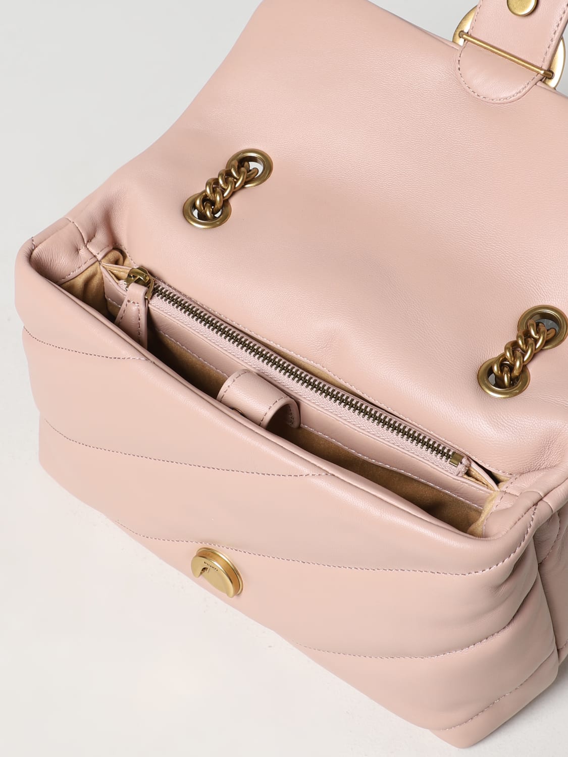 PINKO BORSA A SPALLA: Borsa Love Bag Puff Pinko in nappa trapuntata, Cipria - Img 3