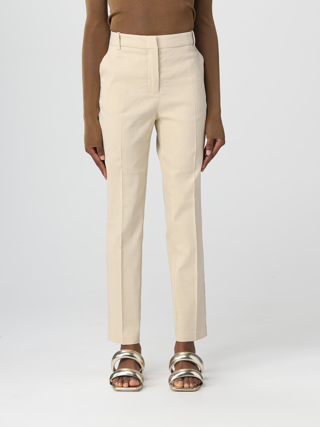 PINKO PANTS: Pants woman Pinko, Beige - Img 1