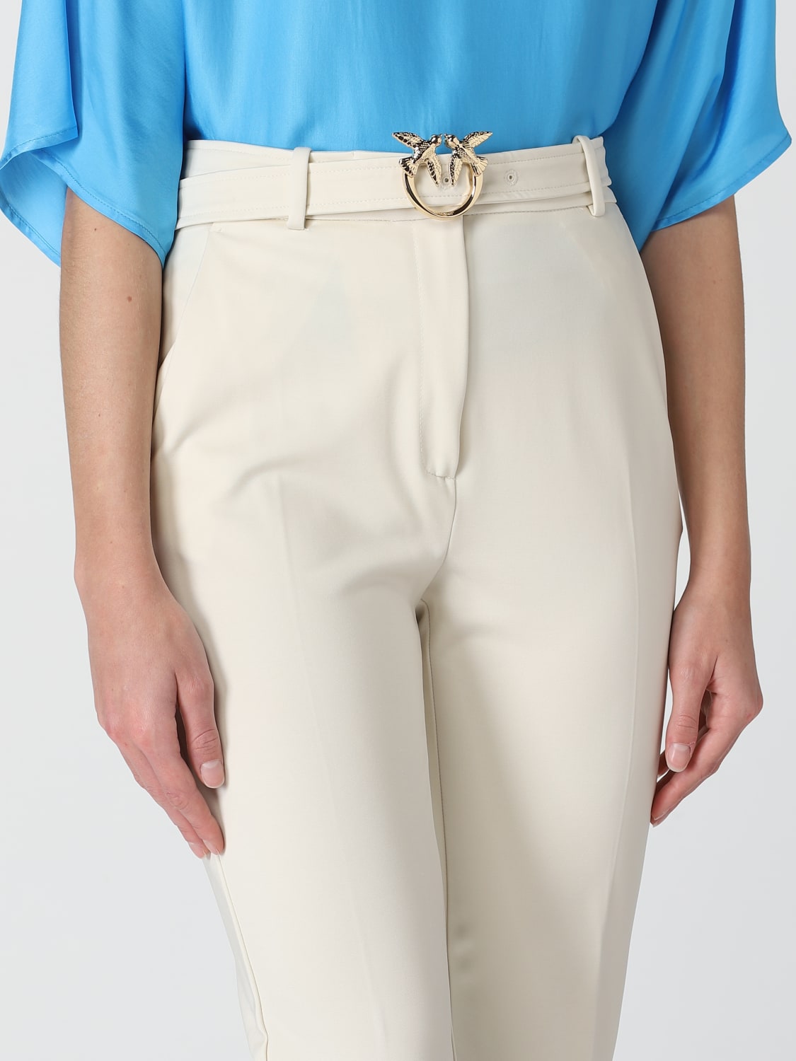 パンツ PINKO Woman Pants Yellow Cream 1003317624 O62 PINKO | Yellow Women's Casual Trouser | YOOX