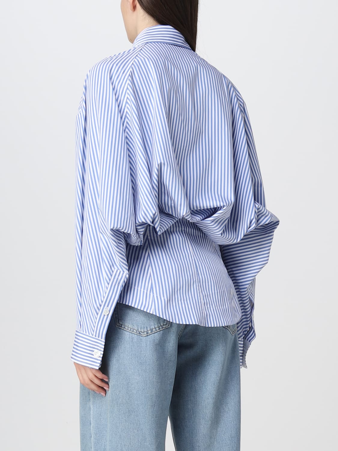 BOTTEGA VENETA CAMICIA: Camicia Bottega Veneta a righe verticali, Azzurro - Img 3