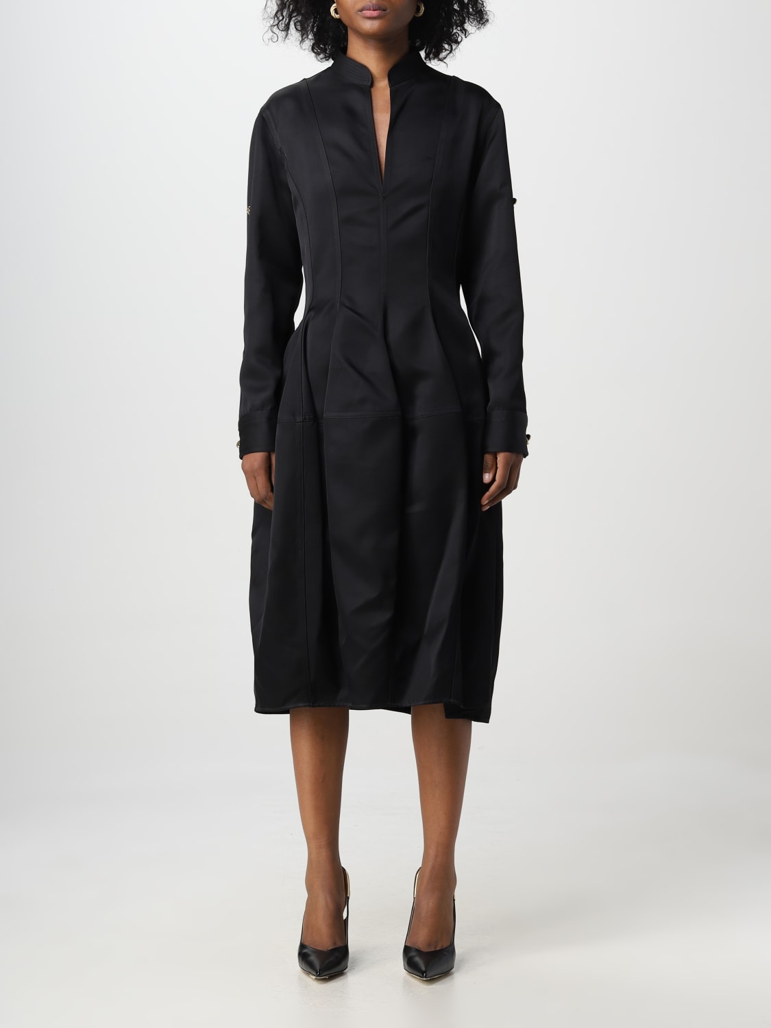 BOTTEGA VENETA DRESS: Bottega Veneta dress in silk twill, Black - Img 1