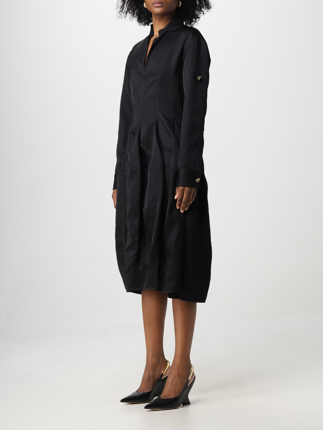 BOTTEGA VENETA DRESS: Bottega Veneta dress in silk twill, Black - Img 3