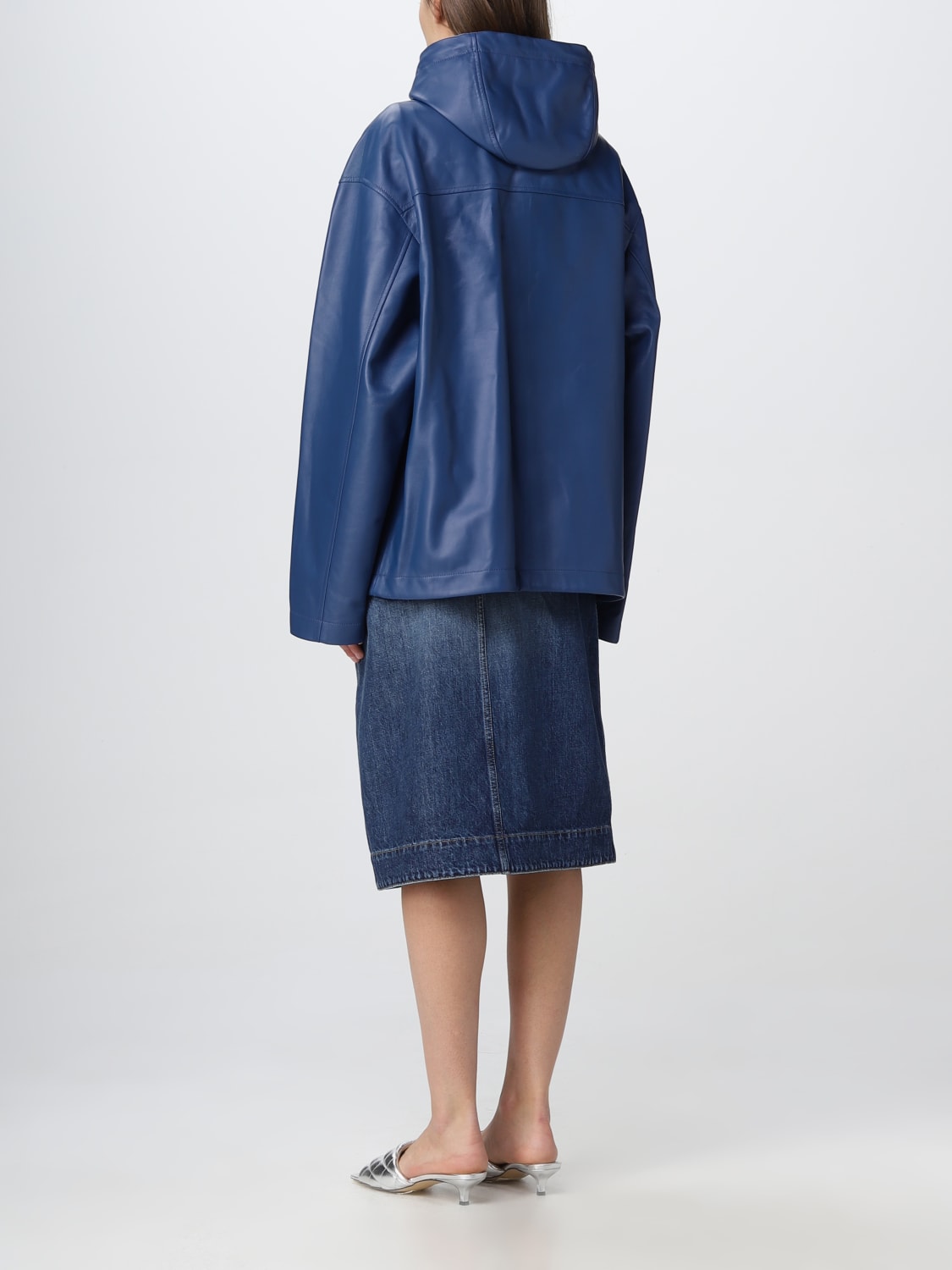 BOTTEGA VENETA JACKET: Bottega Veneta leather jacket, Blue - Img 3