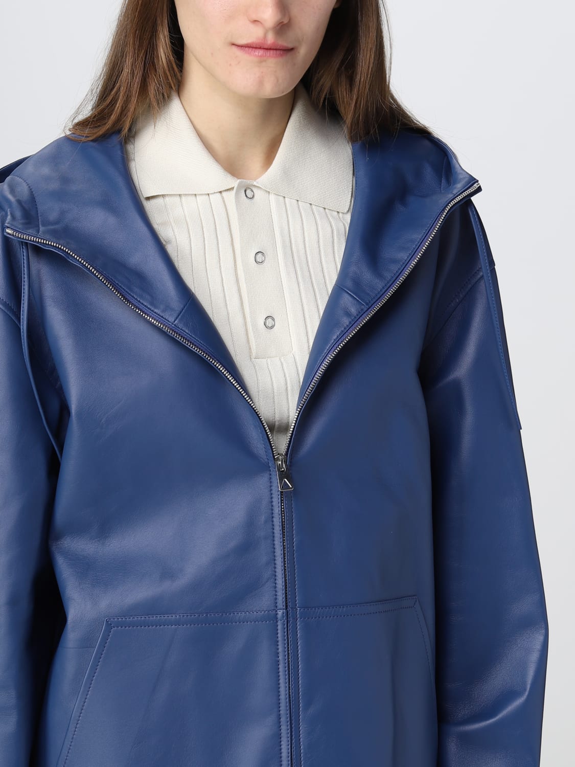 BOTTEGA VENETA JACKET: Bottega Veneta leather jacket, Blue - Img 5