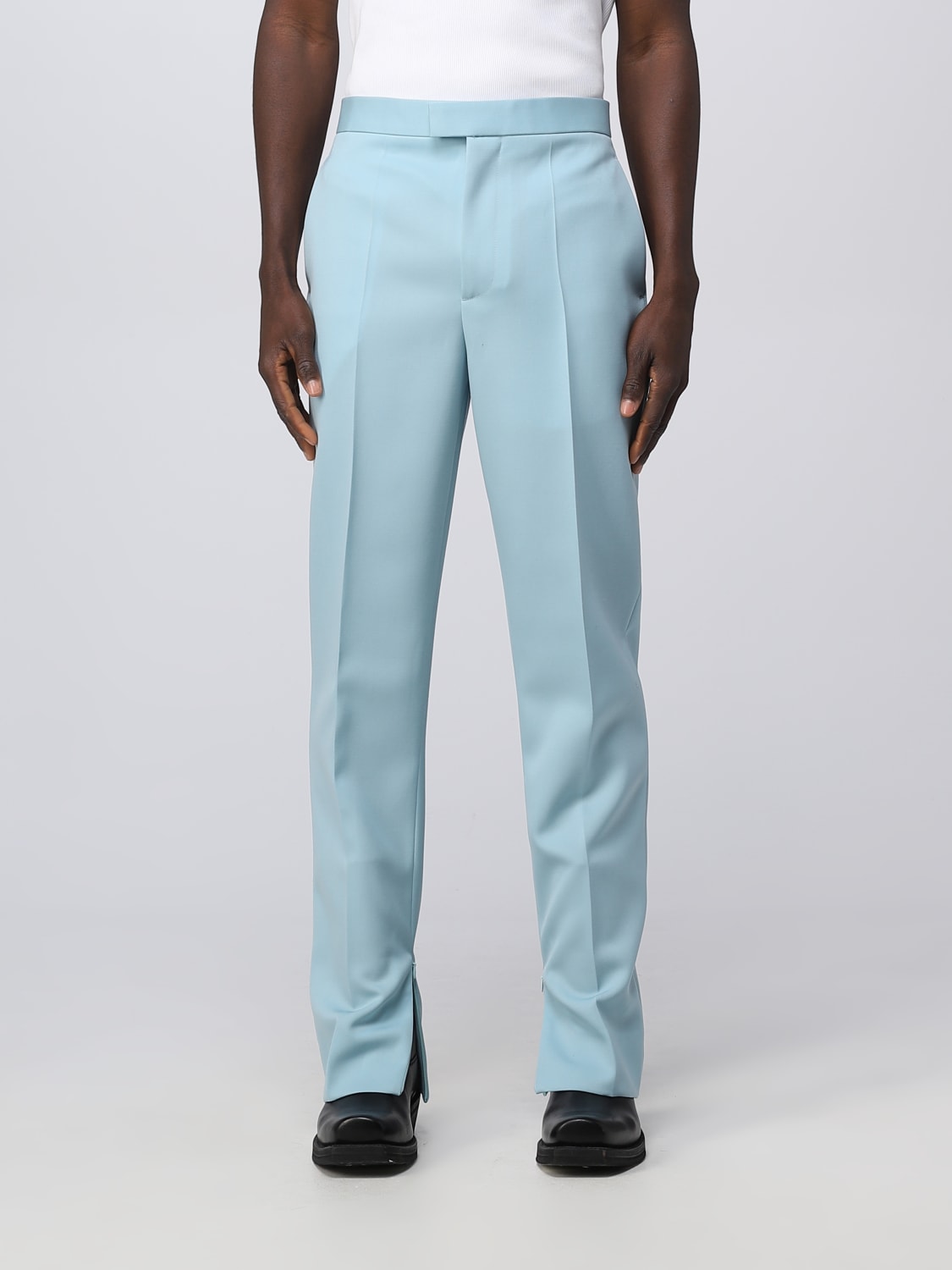 BOTTEGA VENETA PANTS: Bottega Veneta pants in grain de poudre, Sky Blue - Img 1