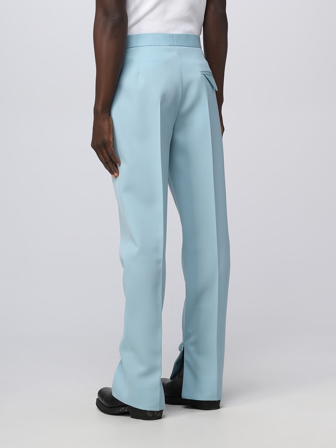 BOTTEGA VENETA PANTS: Bottega Veneta pants in grain de poudre, Sky Blue - Img 3