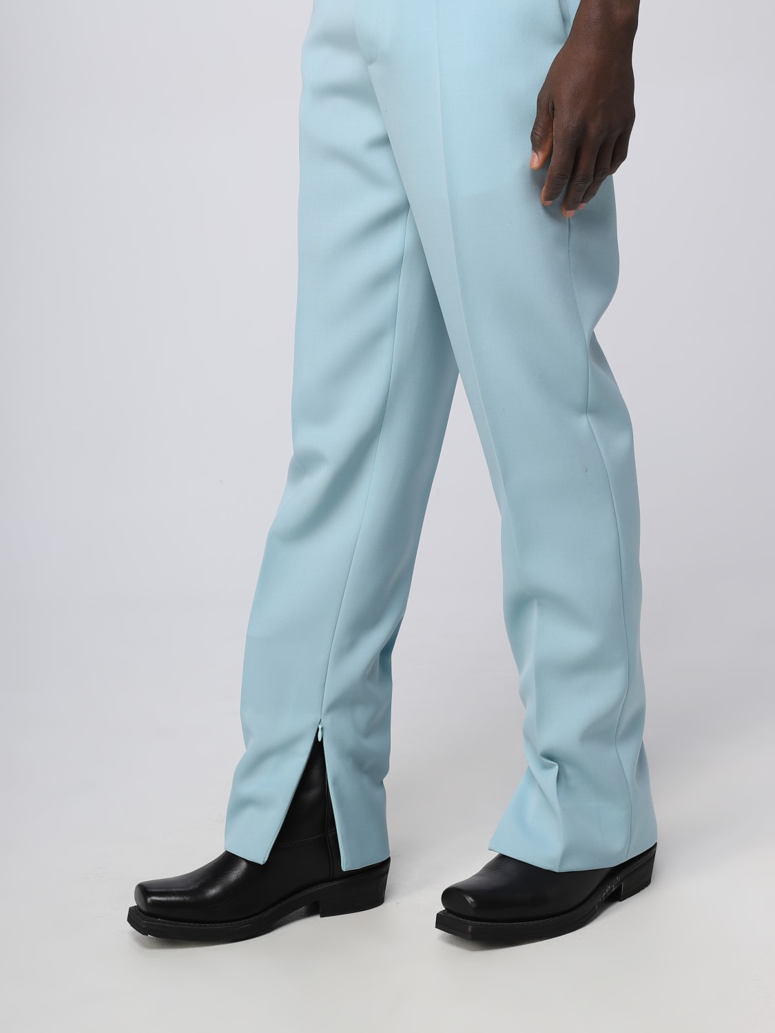 BOTTEGA VENETA PANTS: Bottega Veneta pants in grain de poudre, Sky Blue - Img 5