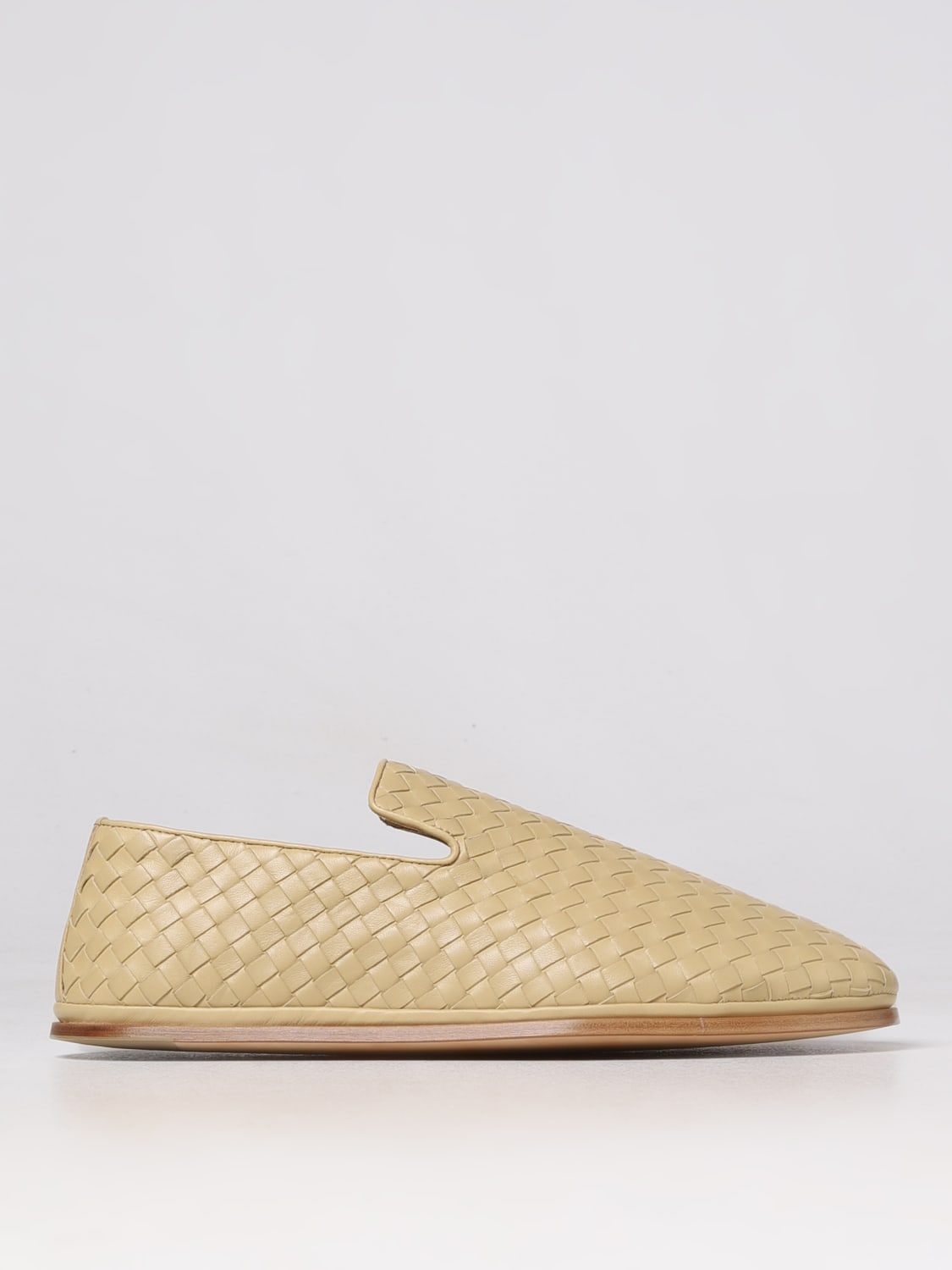 BOTTEGA VENETA LOAFERS: Bottega Veneta leather moccasin, Beige - Img 1