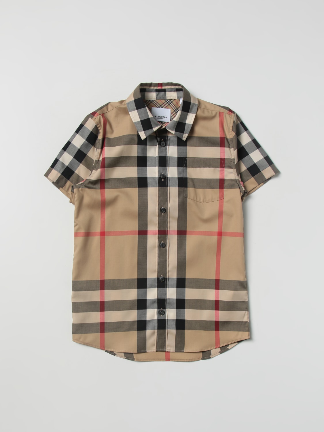 BURBERRY shirt in cotton Beige Burberry shirt 8040991 online at GIGLIO.COM