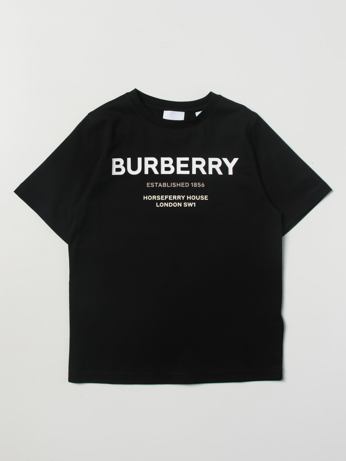 BURBERRY：Tシャツ ボーイ - ブラック | GIGLIO.COMオンラインの 