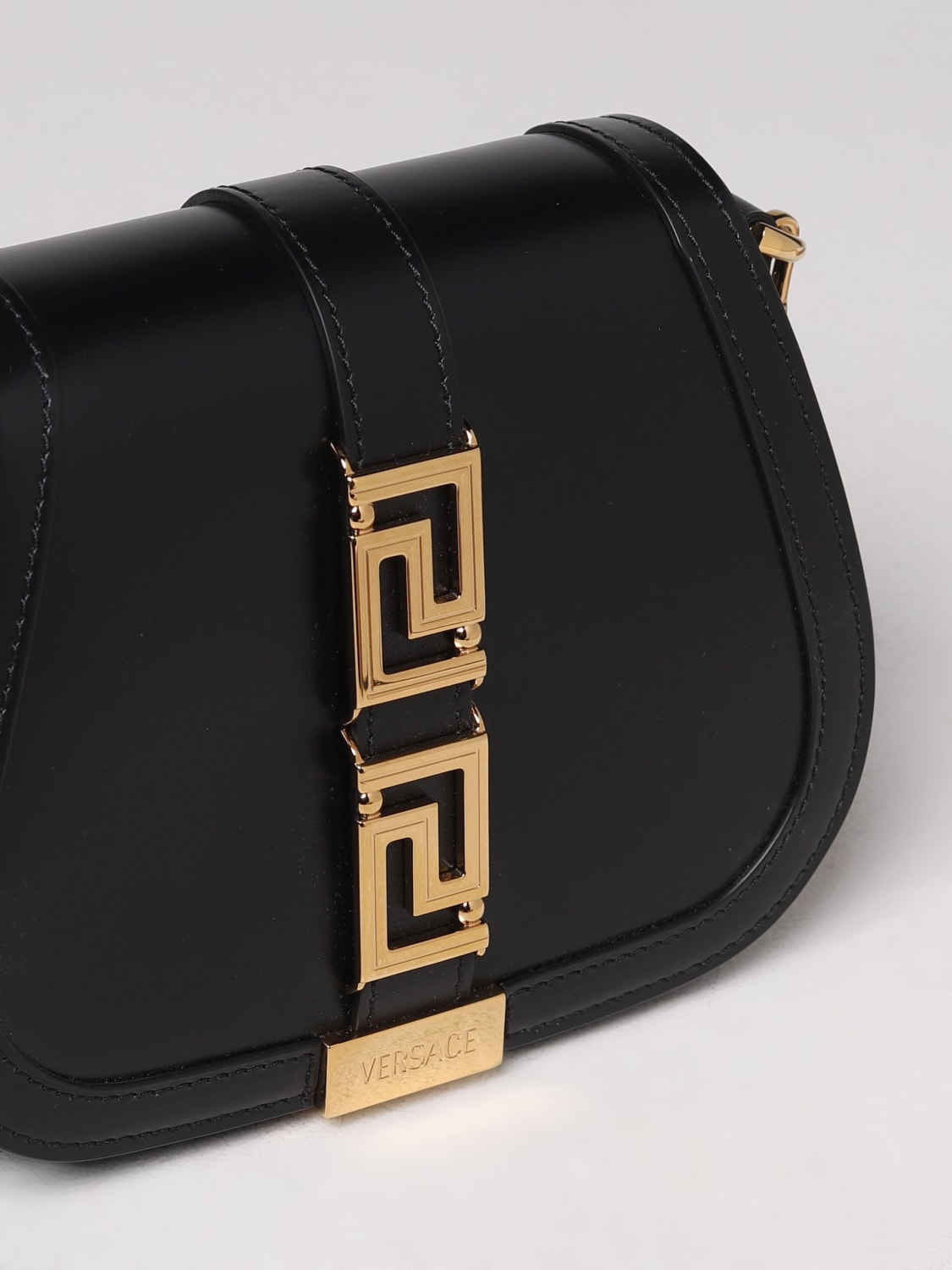 VERSACE Greca Goddesa bag in smooth leather Black Versace crossbody bags 10071291A05134 online at GIGLIO.COM