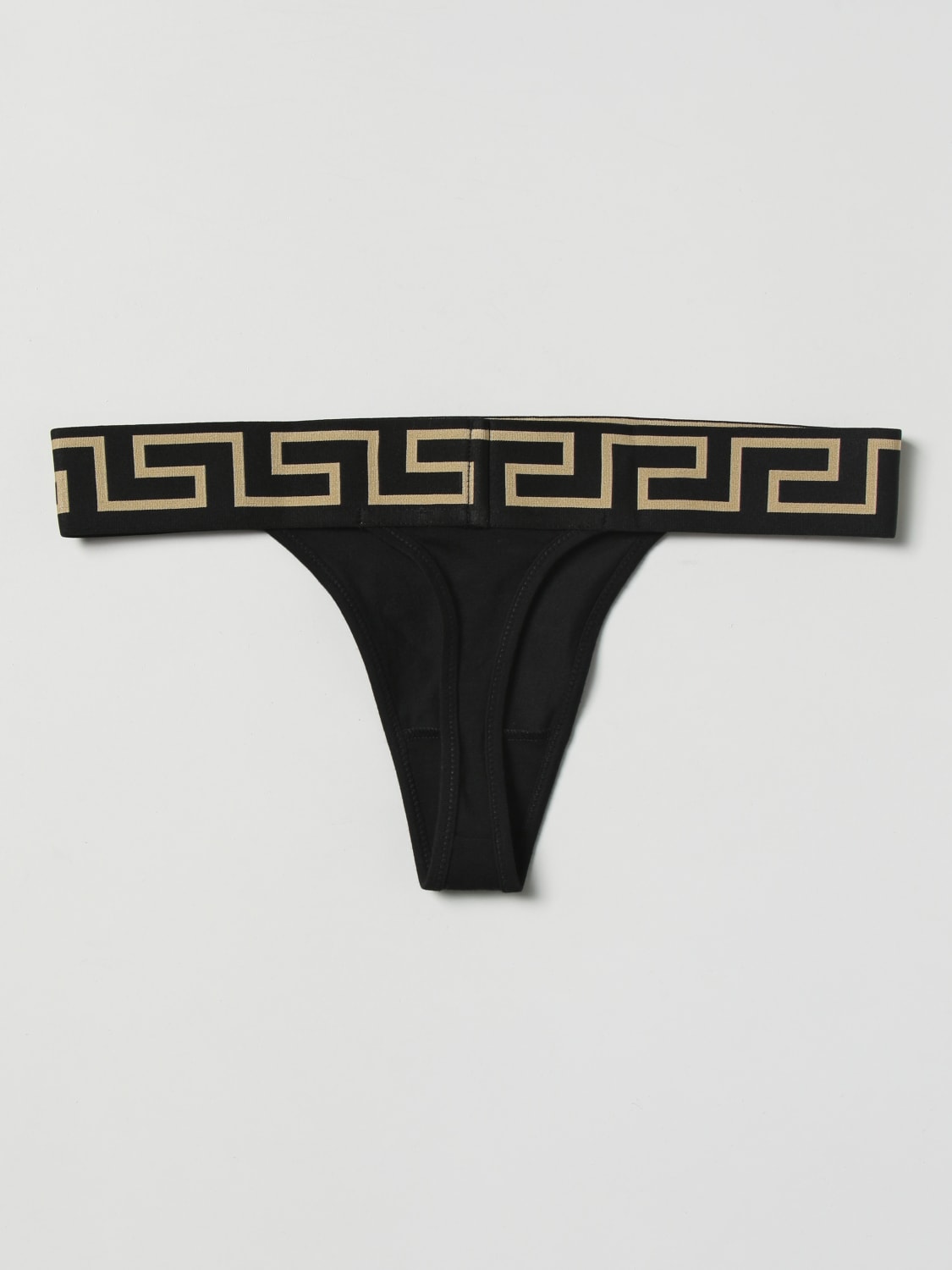 VERSACE LINGERIE: Versace briefs in stretch cotton, Black - Img 2