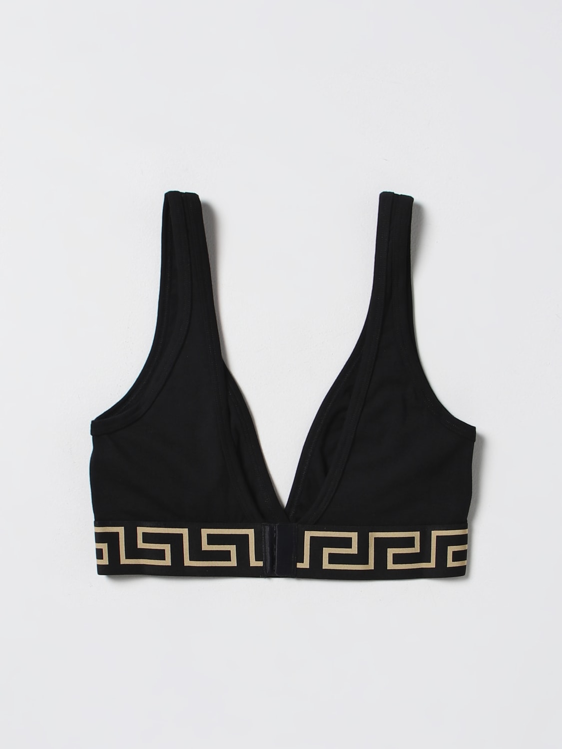 VERSACE LINGERIE: Versace bra in stretch cotton, Black - Img 2