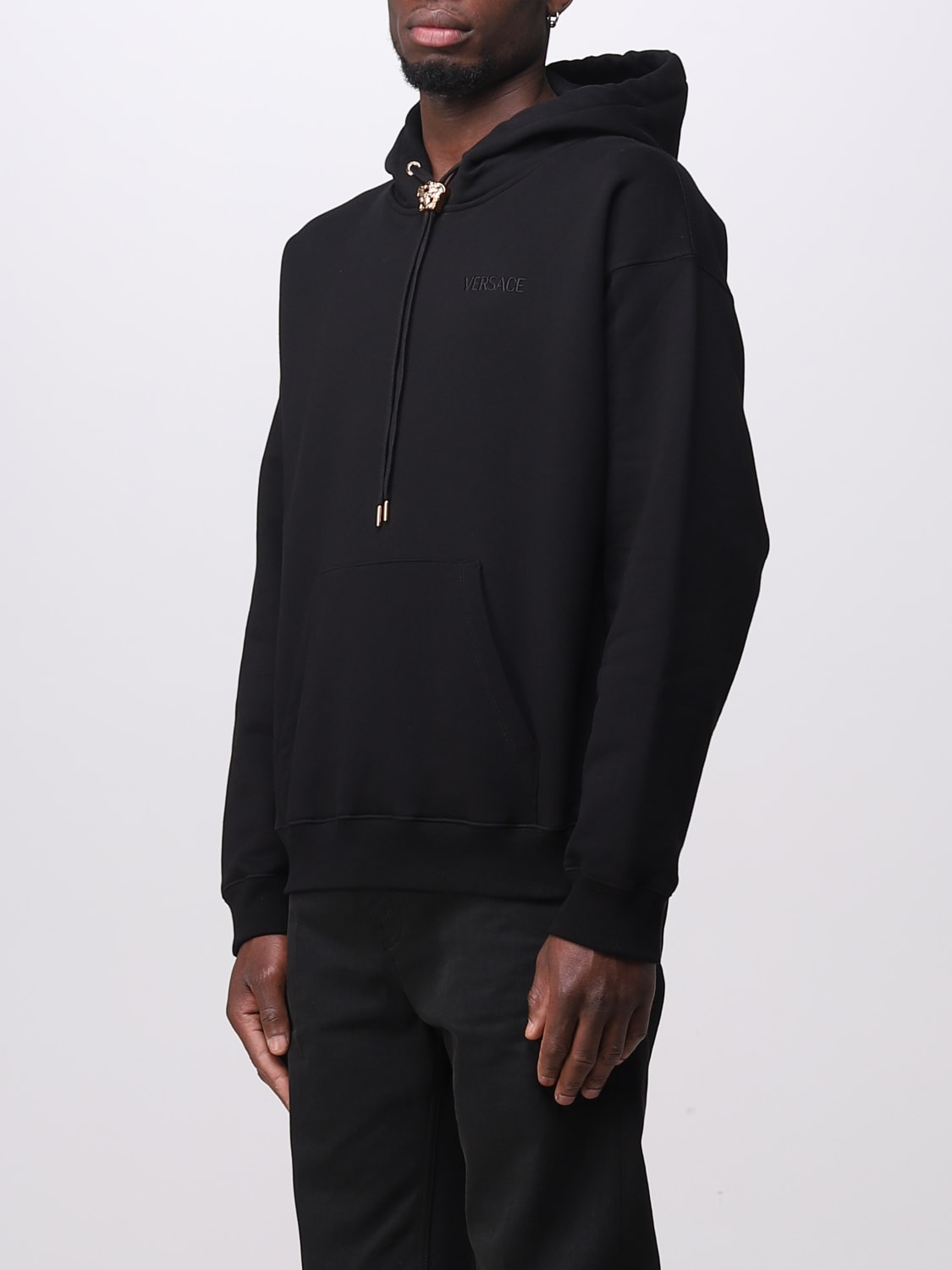 VERSACE: cotton sweatshirt - Black | Versace sweatshirt 10086611A06213 ...