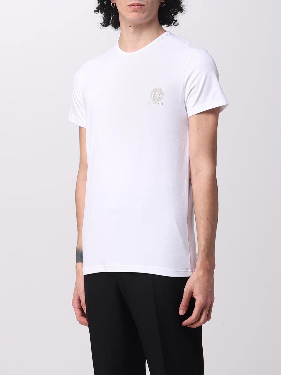 VERSACE UNDERWEAR: Versace cotton undershirt, White - Img 5