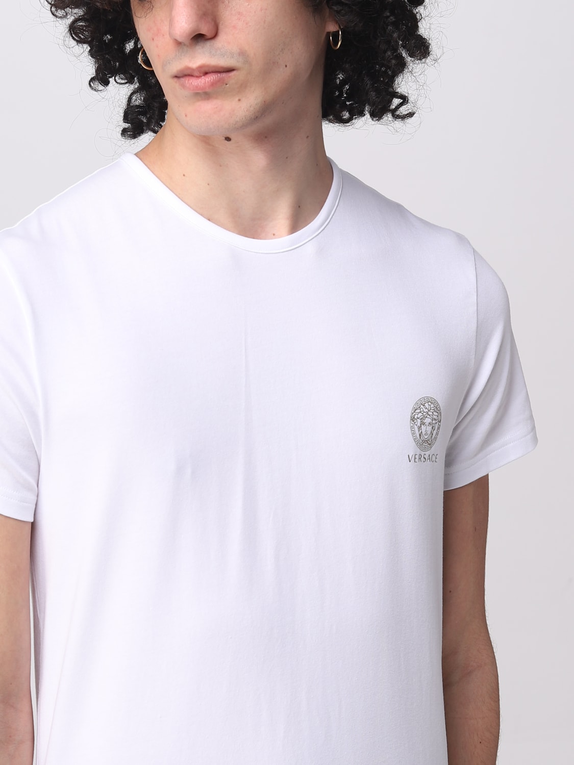 VERSACE UNDERWEAR: Versace cotton undershirt, White - Img 6