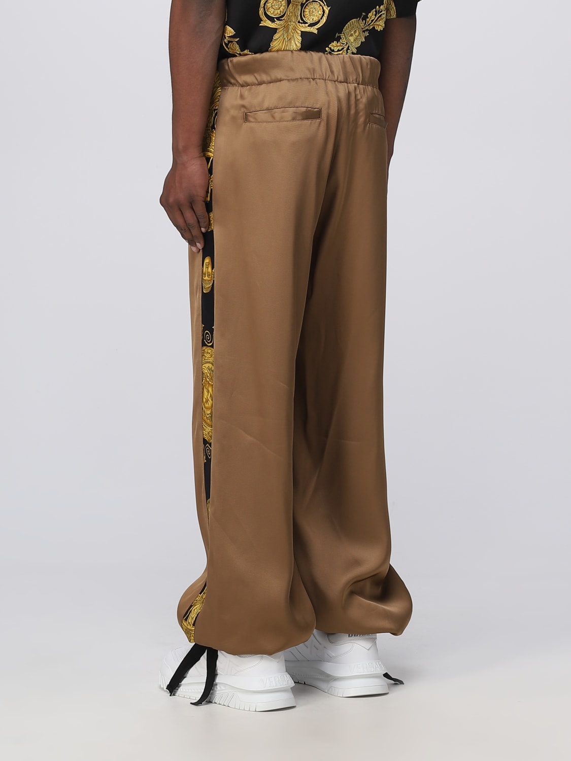 VERSACE PANTS: Maschere Baroque Versace pants in twill, Dark - Img 3