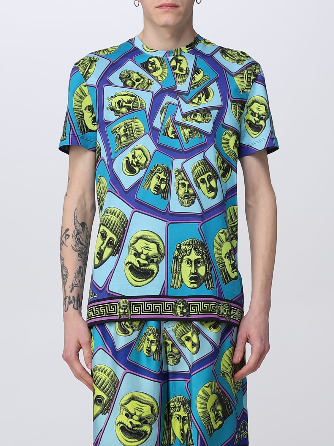 VERSACE Tシャツ: Tシャツ メンズ Versace, アジュール - Img 1