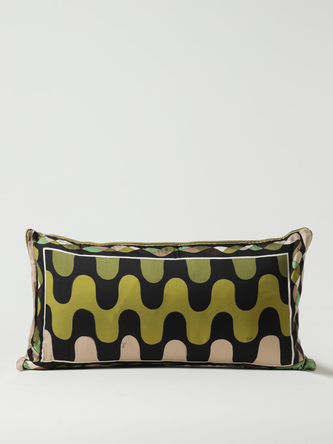 PUCCI CUSHIONS: Pucci cushion in printed silk, Yellow - Img 2