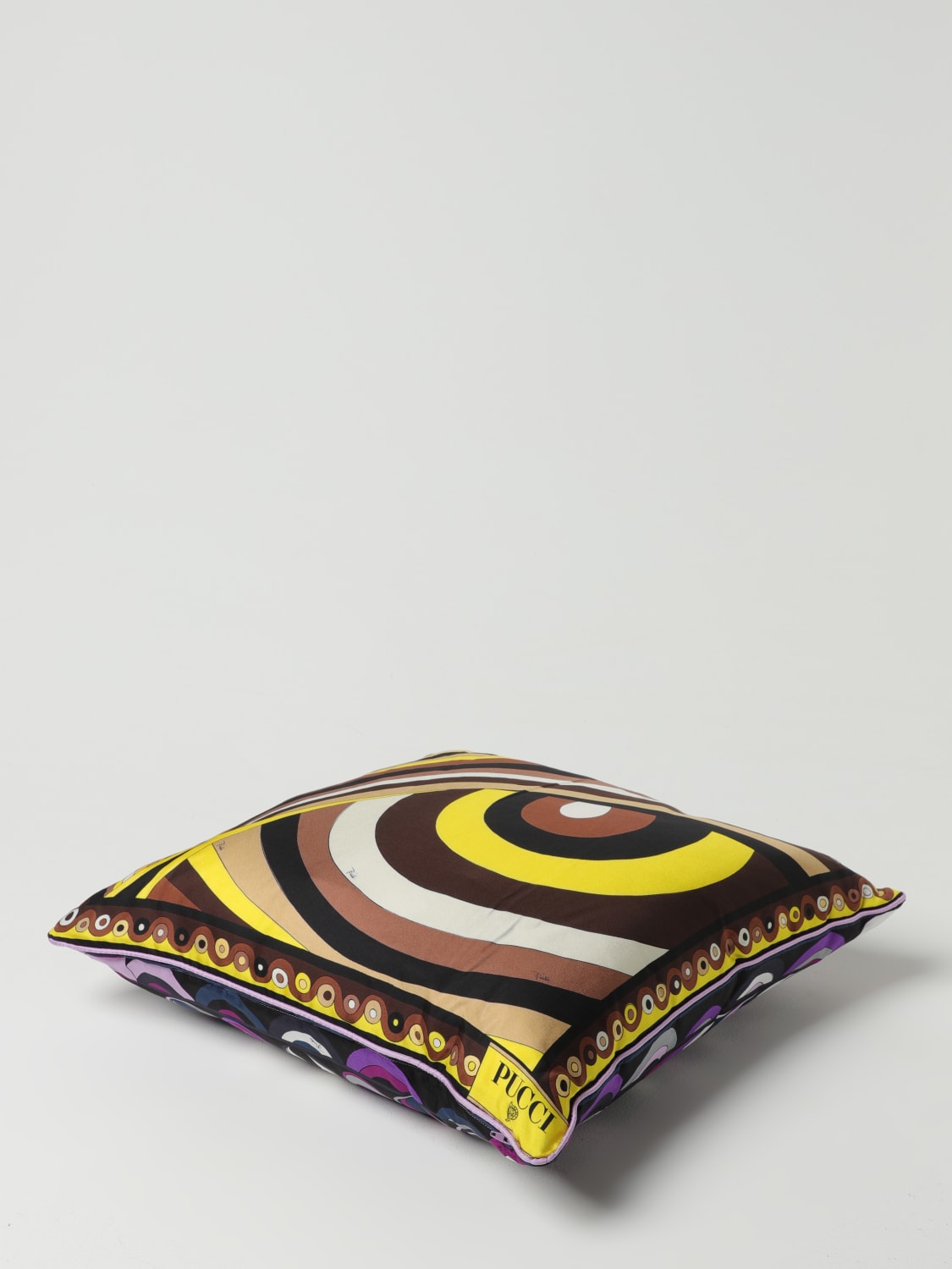 PUCCI CUSHIONS: Pucci cushion in printed silk, Yellow - Img 3