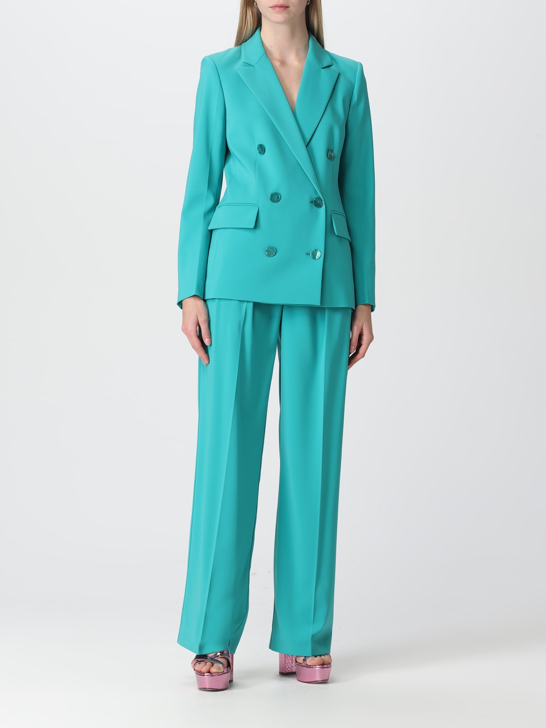 PATRIZIA PEPE BLAZER: Blazer Patrizia Pepe in tessuto stretch, Verde - Img 2