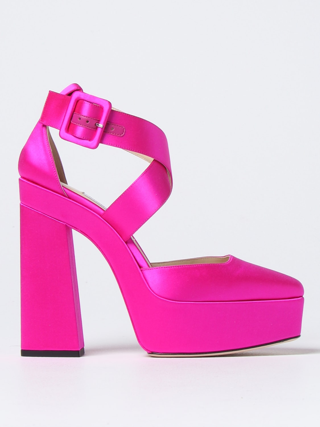 JIMMY CHOO SCARPE CON TACCO: Pump Gian Jimmy Choo in raso, Fuxia - Img 1