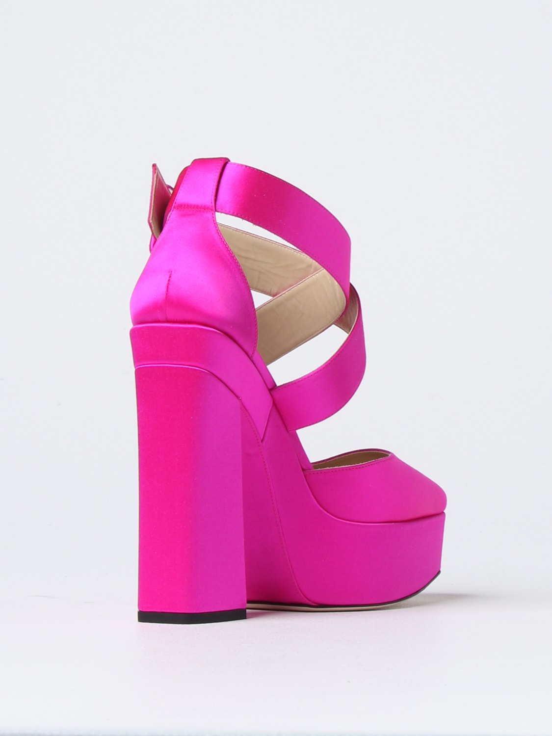 JIMMY CHOO SCARPE CON TACCO: Pump Gian Jimmy Choo in raso, Fuxia - Img 3